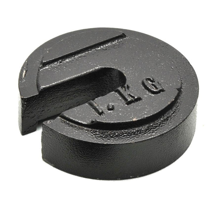 Eisco Labs Cast Iron Slotted Weight - 1 Kg Painted Black (2.20 pounds)