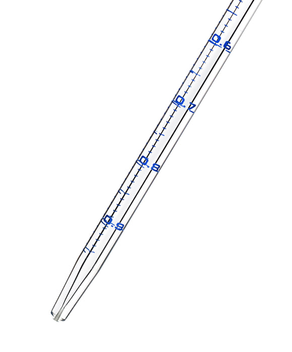Serological Pipette, 1ml - Class B, Tolerance Â±0.010ml - Borosilicate 3.3 Glass