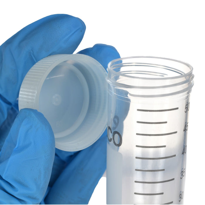 Eisco - Pack of 25, 50mL Sterile Centrifuge Tubes, Polypropylene, Flat Cap, Lab-Grade, Heavy Metal-Free