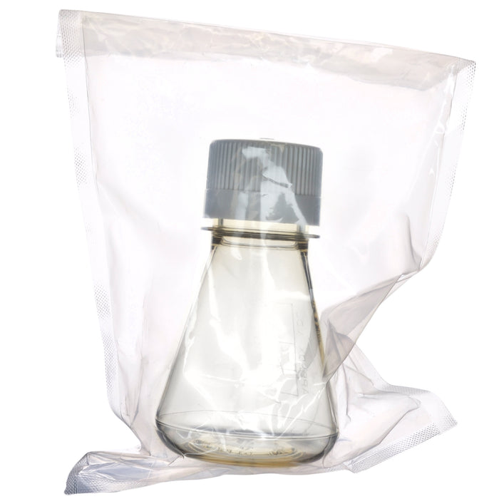 Eisco - Pack of 1, 125mL Sterile Polycarbonate Erlenmeyer Flask, Non-Vented, Flat Bottom, Gamma Sterilized, USP Class VI, Lab-Grade, Chemical Storage, Cell Culture, Mixing