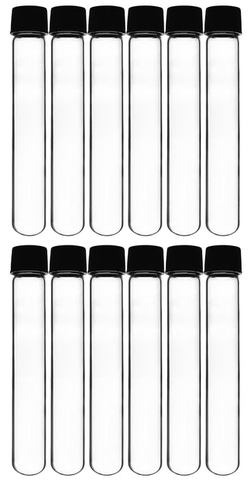 Culture Tube with Screw Cap, 50mL, 12/PK - 25x150mm - Round Bottom - Borosilicate Glass