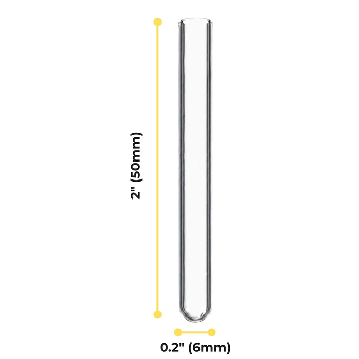 Eisco Disposable Culture Tubes - Borosilicate Glass (5.1 Expansion) - 6mm OD x 50mm Length - Case of 2000