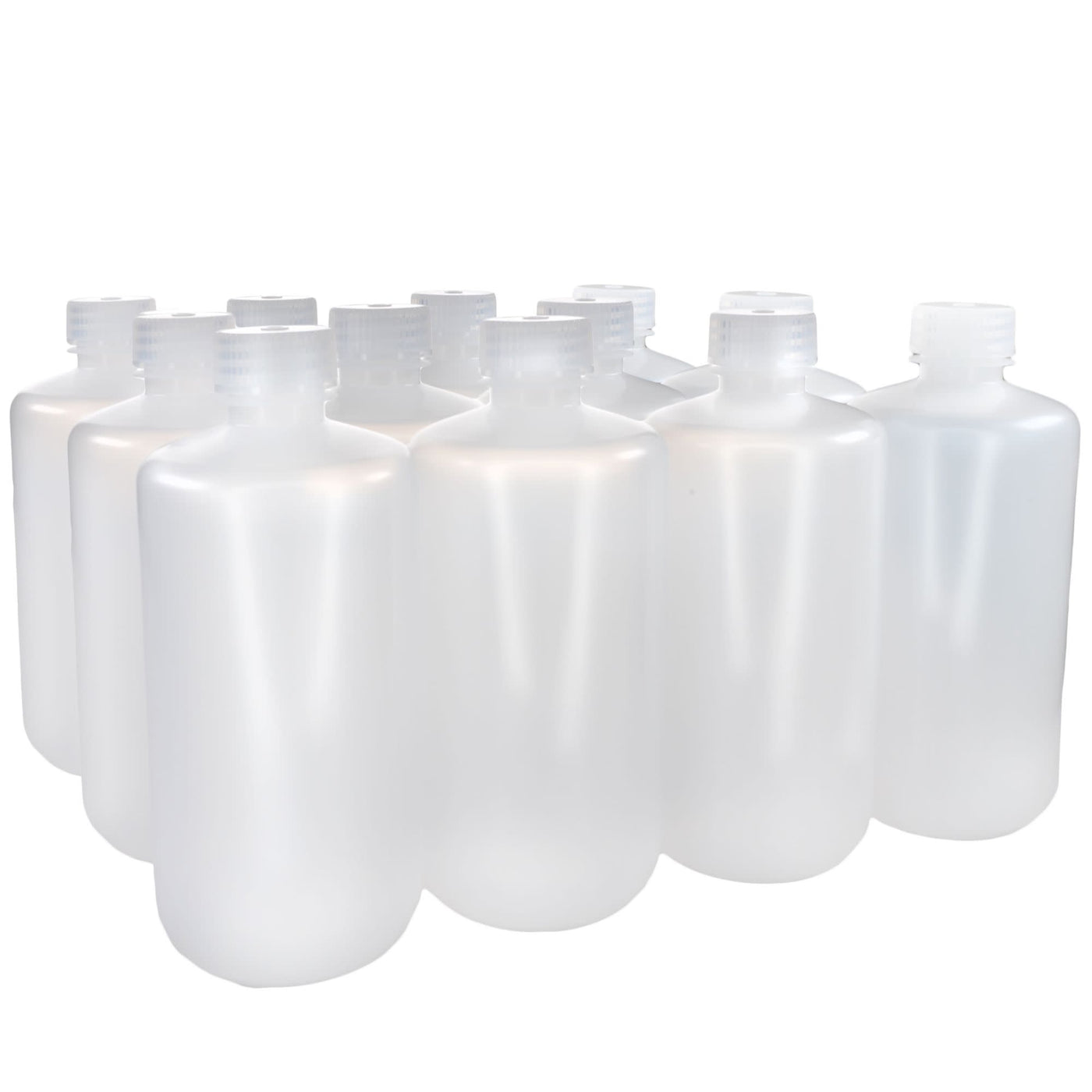 Eisco - Pack of 12, 500mL Narrow Mouth LDPE Translucent Reagent Bottle ...