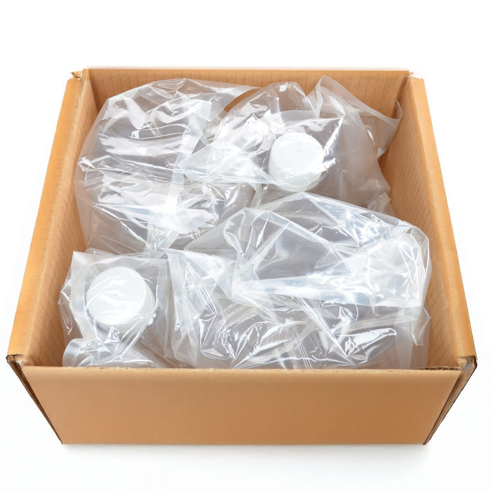 Eisco - Pack of 4, 2L Sterile PETG Erlenmeyer Flasks, Non-Vented, Baffled Bottom, Gamma Sterilized, USP Class VI, Lab-Grade, Chemical Storage, Cell Culture, Mixing