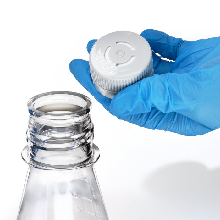 Eisco - Pack of 1, 125mL Sterile PETG Erlenmeyer Flask, Vented, Flat Bottom, Lab-Grade, Gamma Sterilized, USP Class VI, Ideal for Cell Culture, Biopharmaceutical Processing, Chemical Storage