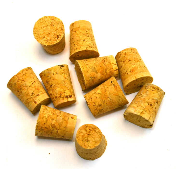 Eisco Labs Cork Stopper - Bark, size no. 7, bottom 15mm, top 21mm, length 25mm, pk of 10