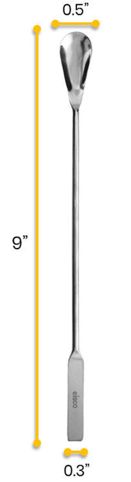 Spatula Spoon, 9" - Stainless Steel - Flat End & Scoop End