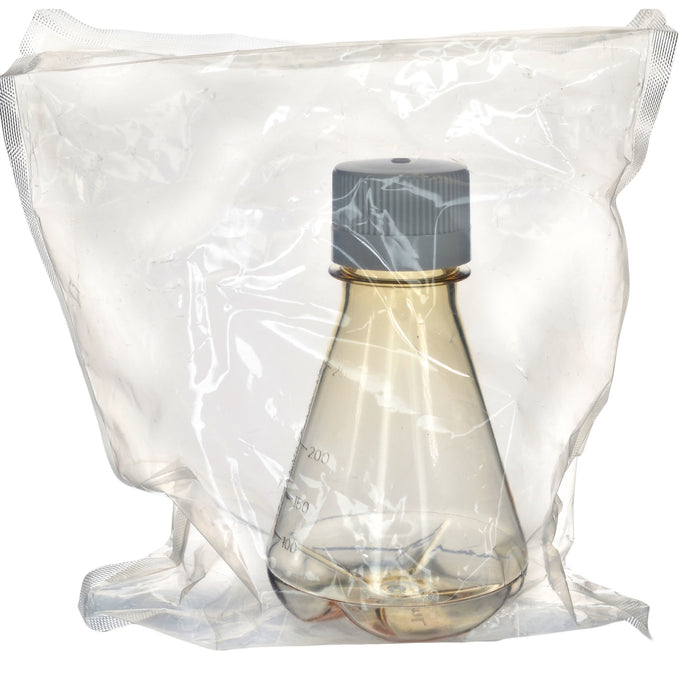 Eisco - Pack of 1, 250mL Sterile Polycarbonate Erlenmeyer Flask, Non-Vented, Baffled Bottom, Gamma Sterilized, USP Class VI, Lab-Grade, Mixing, Cell Culture, Shaker Compatible