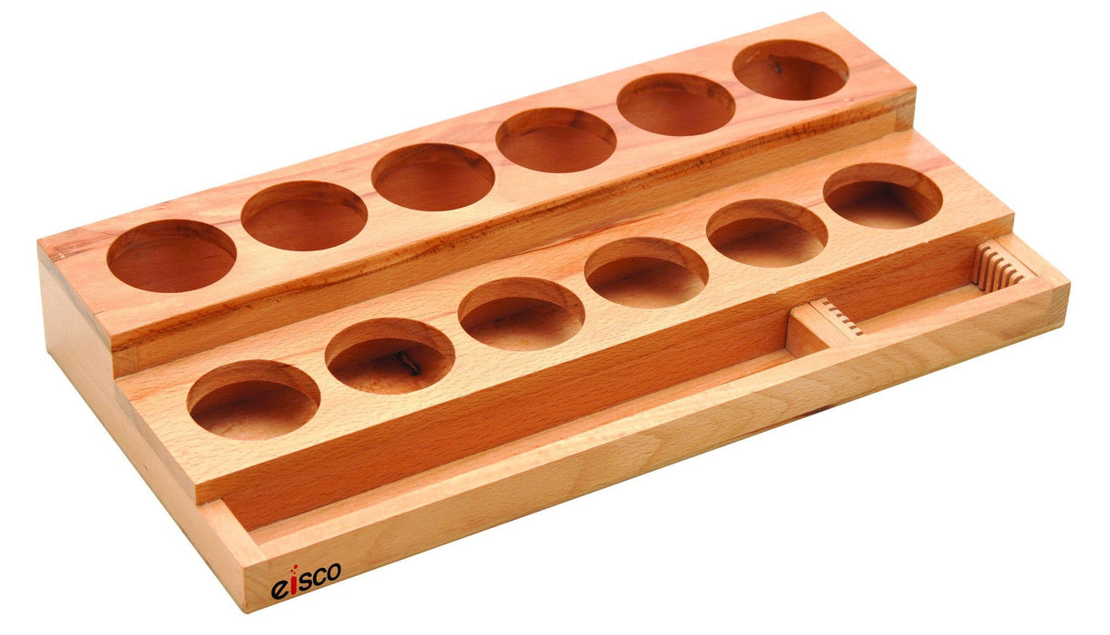 Wooden Staining Bottle Stand - Fits up to 12, 30ml bottles - Eisco Labs