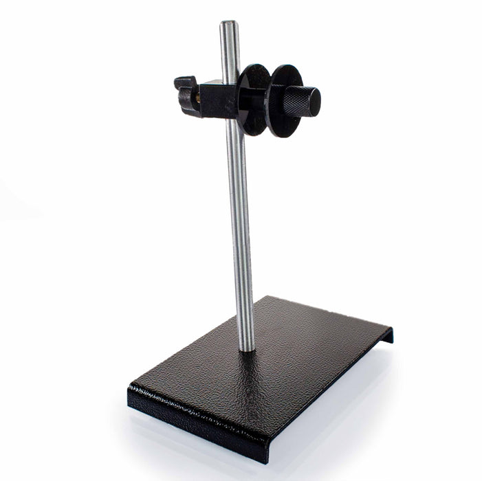 Eisco - Ticker Tape Holder Stand for Physics Timing and Motion Experiments - Includes Steel Rod and Base, 10mm Rod Diameter, Compatible with Roll Dispensers