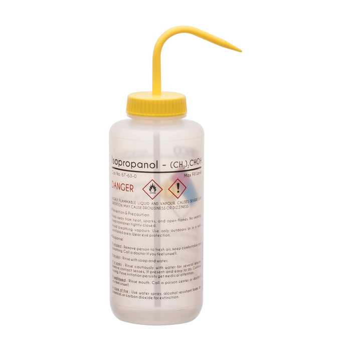 Performance Plastic Wash Bottle, Isopropanol, 1000 ml - Labeled (4 Color)