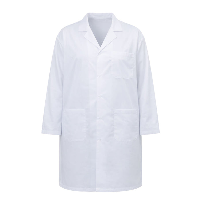Eisco Adult 2XL Professional Grade Poly-Cotton Lab Coat – Durable Snap Front Laboratory Coat, 3 Pockets, Machine Washable, White
