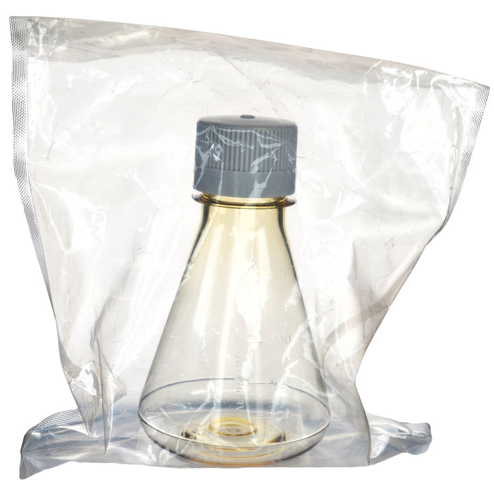 Eisco - Pack of 1, 250mL Sterile Polycarbonate Erlenmeyer Flask, Non-Vented, Flat Bottom, Gamma Sterilized, USP Class VI, Lab-Grade, Chemical Storage, Cell Culture, Mixing