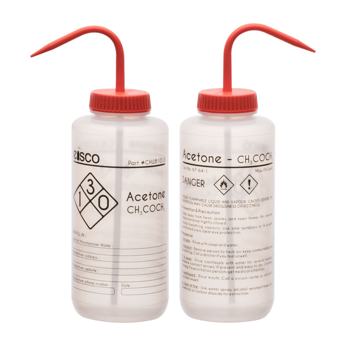 Performance Plastic Wash Bottle, Acetone, 1000 ml - Labeled (1 Color)