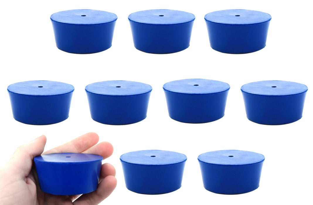 10PK Neoprene Stoppers, 1 Hole - ASTM - Size: #11 - 48mm Bottom, 56mm Top, 25mm Length