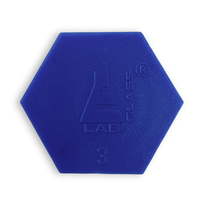 Eisco Labs - Pack of 10 Plastic Snap Caps for 50mL Volumetric Flask, Size No. 3, Compatible with Eisco Labs CH0444A Volumetric Flasks, Secure Airtight Seal for Solution Preparation and Storage in Laboratory Settings