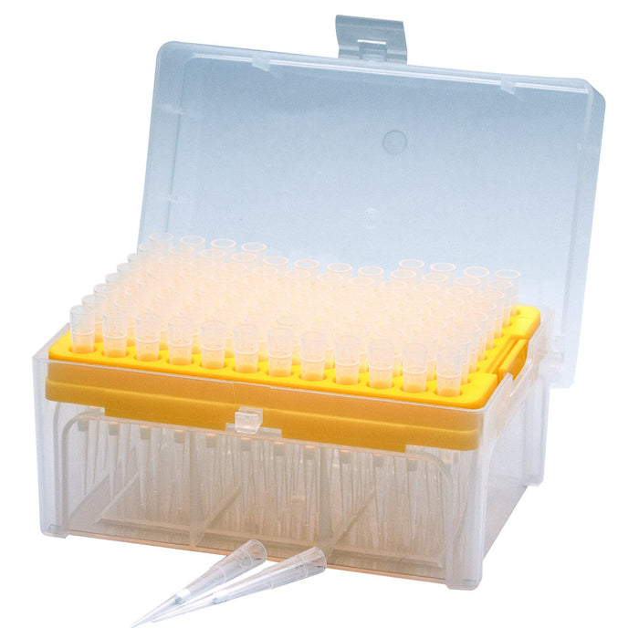 Racked Filter Tips, 200µl - 96 Tips - Graduated - Hydrophobic, Polyethylene Filtered Tips - Sterile, Autoclavable - Eisco Labs