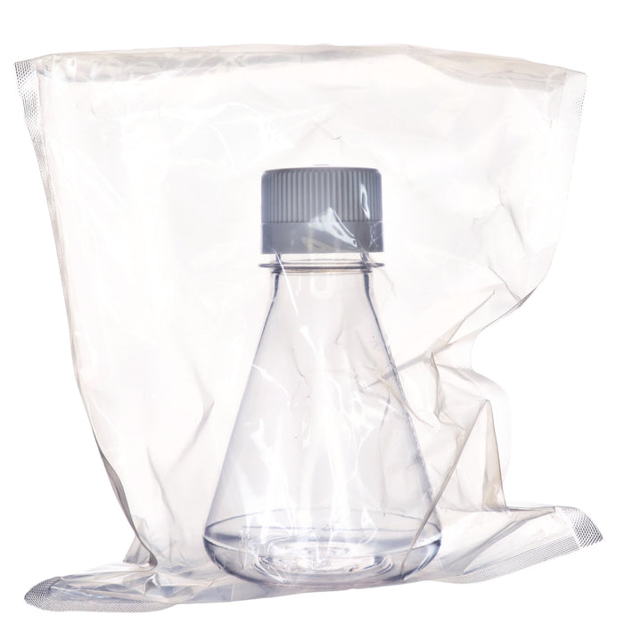 Eisco - Pack of 1, 250mL Sterile PETG Erlenmeyer Flask, Non-Vented, Flat Bottom, Lab-Grade, Gamma Sterilized, USP Class VI, Ideal for Cell Culture, Biopharmaceutical Processing, Chemical Storage