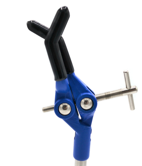 3 Finger Extension Clamp on Stainless Steel Rod - 3.4" Max Opening