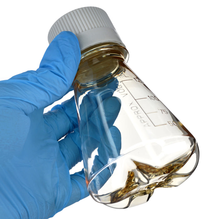 Eisco - Pack of 1, 125mL Sterile Polycarbonate Erlenmeyer Flask, Vented, Baffled Bottom, Gamma Sterilized, USP Class VI, Lab-Grade, Shaker Compatible, Cell Culture, Mixing