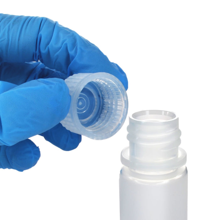 Eisco - Bulk Pack of 2000, 15mL Narrow Mouth Polypropylene Translucent Reagent Bottles with Polypropylene Caps, Non-Sterile, Autoclavable, Leakproof, Laboratory Storage Bottles, 0-135°C Temperature Range