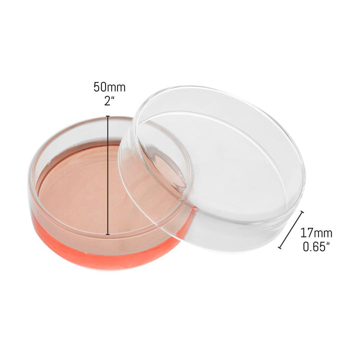 Eisco Petri Dish, 2" (50mm) - Autoclavable Borosilicate Glass
