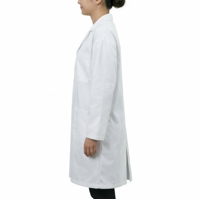 Eisco Adult XS Professional Grade 100% Cotton Lab Coat, 10 Pack – Snap Front Laboratory Coat, 3 Pockets, Machine Washable, White