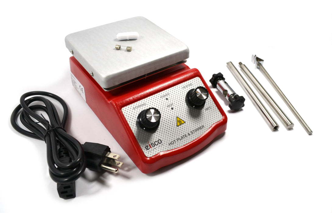 Eisco Labs Hot Plate with Magnetic Stirrer- Aluminum Top, 110/120 V AC
