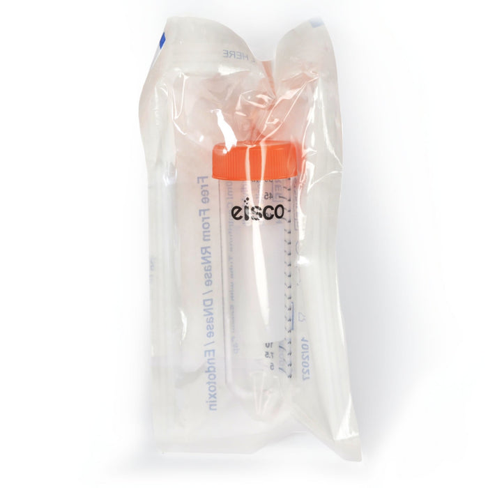 Eisco - Pack of 25, 50mL Sterile Centrifuge Tubes, Polypropylene, Flat Cap, Lab-Grade, Individually Wrapped