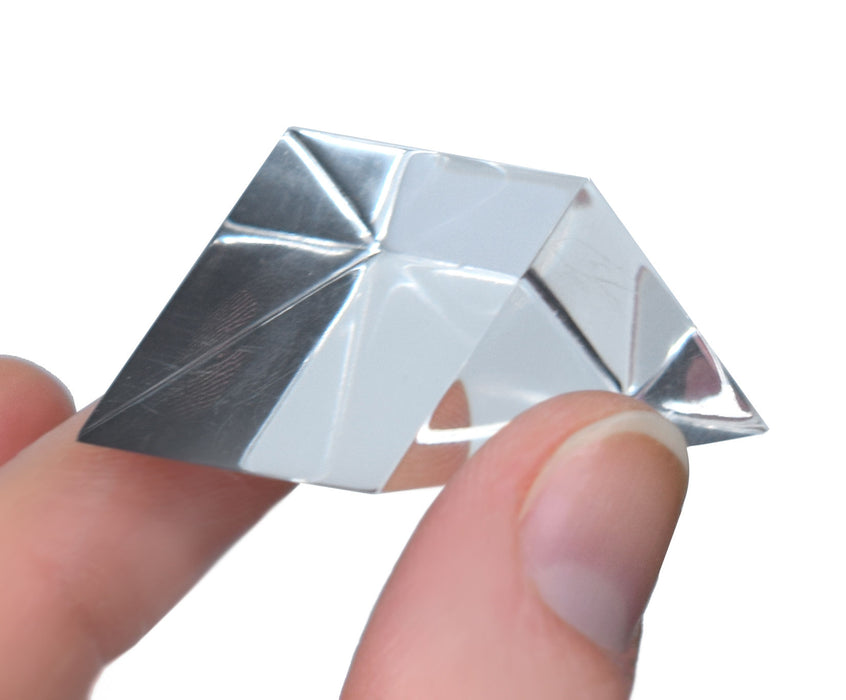 Right Angled Prism - 25mm Length, 35mm Hypotenuse - 90 x 45 x 45 Degree Angles - Acrylic