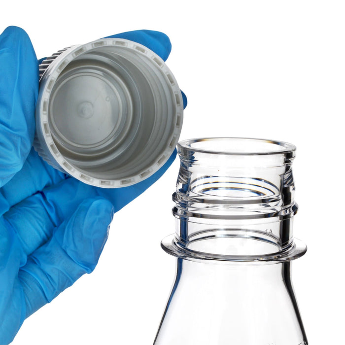 Eisco - Pack of 12, 250mL Sterile PETG Erlenmeyer Flasks, Non-Vented, Flat Bottom, Lab-Grade, Gamma Sterilized, USP Class VI, Ideal for Cell Culture, Biopharmaceutical Processing, Chemical Storage