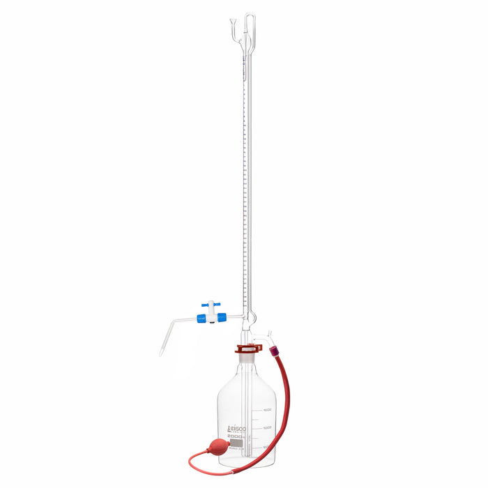 Automatic Zero Burette, 50ml - Class A - 34/35 Joint Size - 0.05±ml Tolerance, 0.10ml Sub. Divisions - 2000ml Reservoir Capacity - Eisco Labs