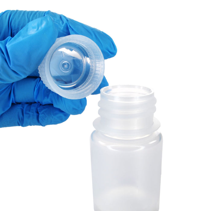 Eisco - 30mL Wide Mouth Polypropylene Translucent Reagent Bottles with Polypropylene Caps, Pack of 12, Non-Sterile, Autoclavable, Leakproof Laboratory Storage Bottles, 0-135°C Temperature Range