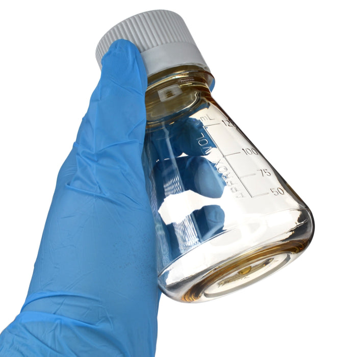 Eisco - Pack of 1, 125mL Sterile Polycarbonate Erlenmeyer Flask, Vented, Flat Bottom, Gamma Sterilized, USP Class VI, Lab-Grade, Chemical Storage, Cell Culture, Mixing