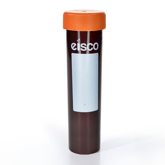 Eisco - Pack of 25, 50mL Non-Sterile Amber Centrifuge Tubes, Polypropylene, Flat Cap, Lab-Grade, Self-Standing, Racked