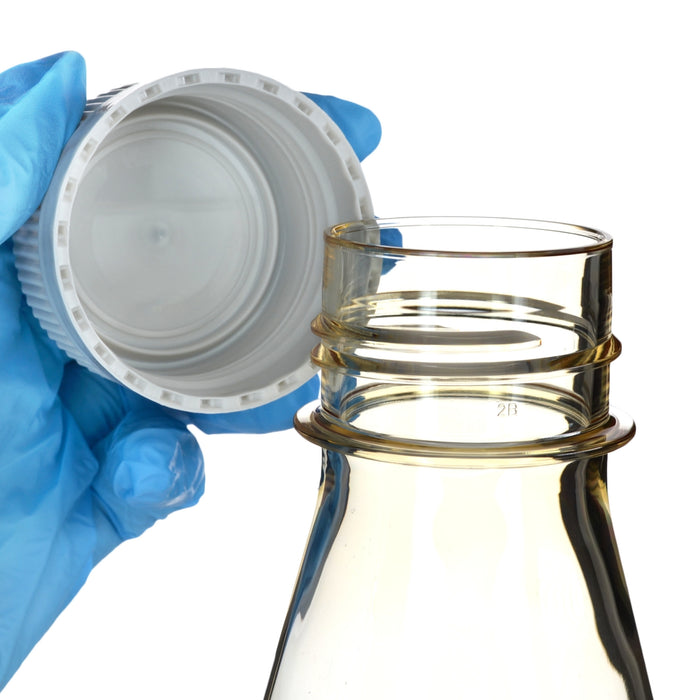 Eisco - Pack of 1, 500mL Sterile Polycarbonate Erlenmeyer Flask, Non-Vented, Flat Bottom, Gamma Sterilized, USP Class VI, Lab-Grade, Chemical Storage, Cell Culture, Mixing