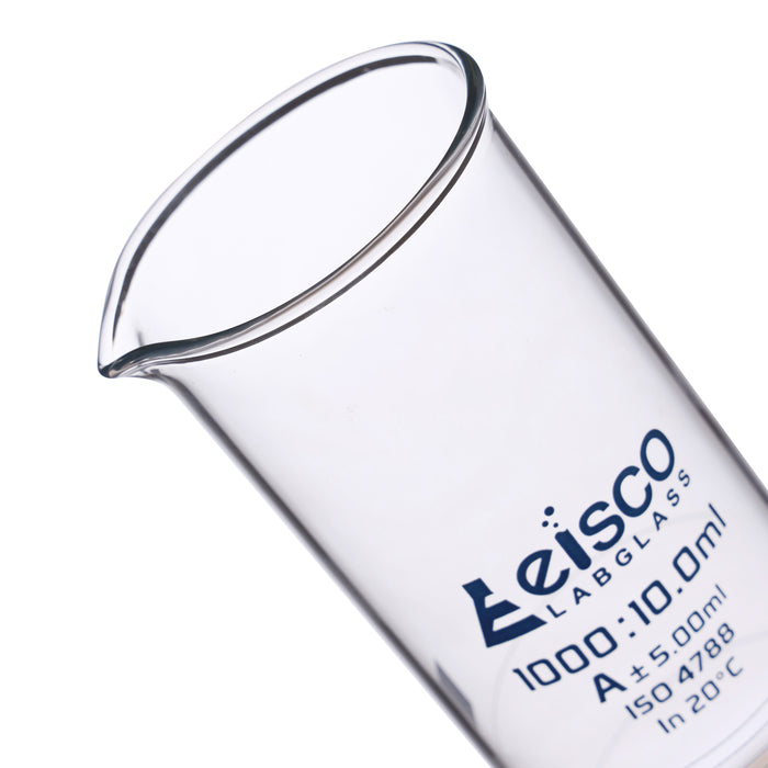 Graduated Cylinder, 1000ml - Class A - Blue Graduations, Round Base