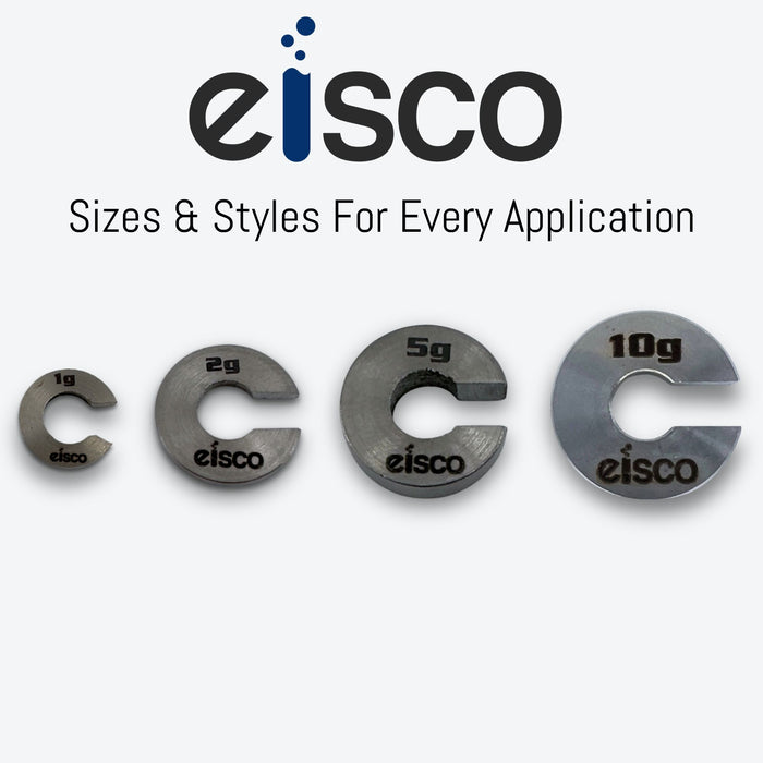 Eisco Labs - Spare 5g Slotted Mass – Stainless Steel, Precision Weight with 5/8" Outer Diameter, Slotted Design for Lab & Physics Experiments, Single Pack