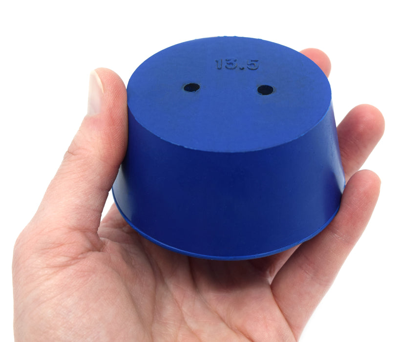 10PK Neoprene Stoppers, 2 Holes - ASTM - Size #13.5 - 62mm Bottom, 75mm Top, 35mm Length