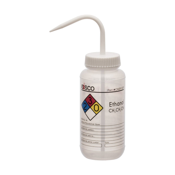 Performance Plastic Wash Bottle, Ethanol, 500 ml - Labeled (4 Color)