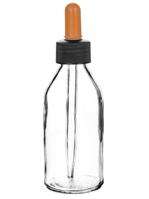 Dropping Bottle, 180ml (6oz) - Screw Cap with Glass Dropper - Soda Glass