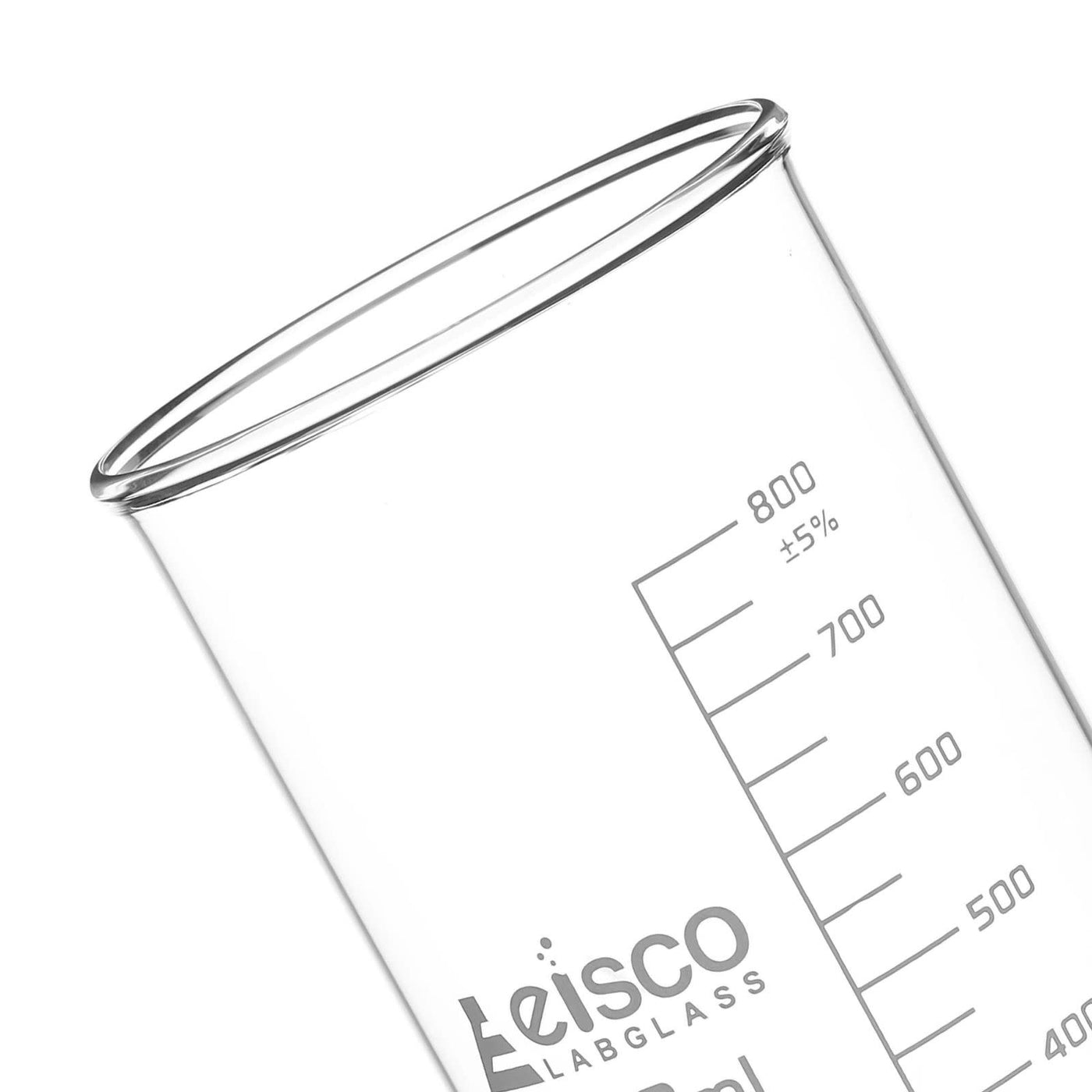 Eisco Labs 1000ml Tall Form Borosilicate Glass Beaker - Graduated - Made In India - CH0127I