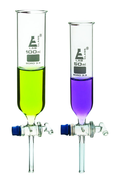 Dropping Funnel, 250ml - Glass Key Stopcock, Open Top, Cylindrical - Ungraduated - Cylindrical, Borosilicate Glass - Eisco Labs