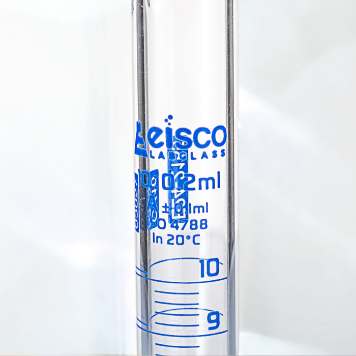 Eisco – Graduated Cylinder 10mL Class A Borosilicate Glass with Hexagonal Base – Calibrated Measuring Cylinder with Individual Work Certificate