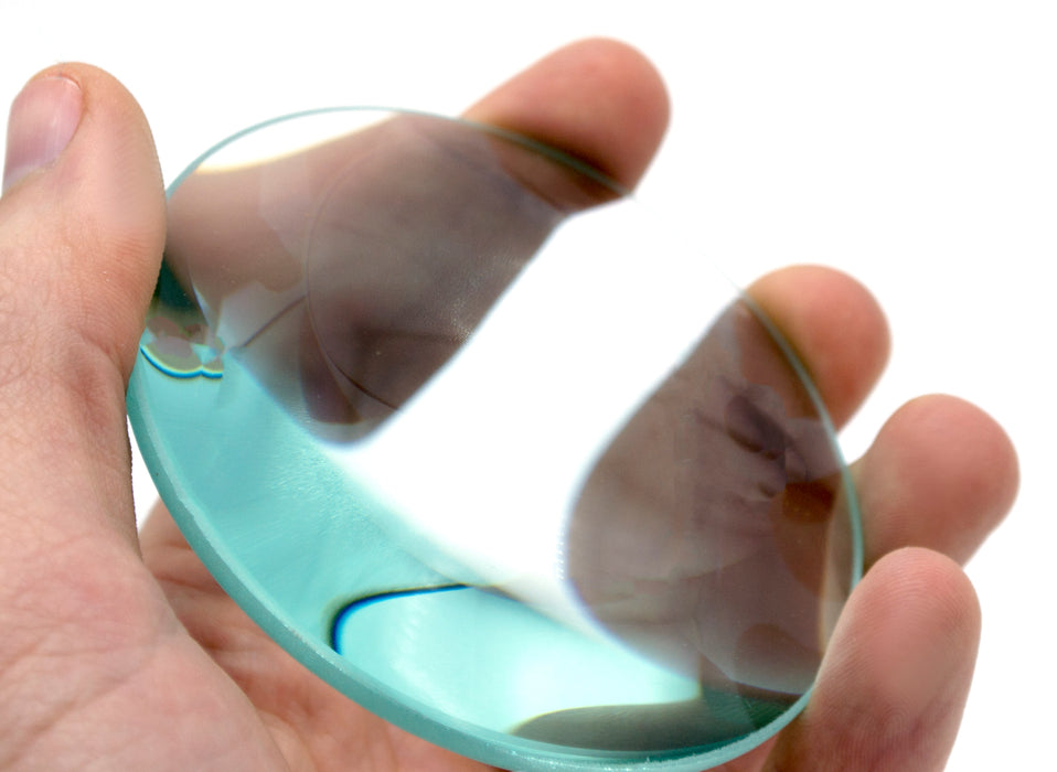 Double Convex Lens, 100mm Focal Length, 3" (75mm) Diameter - Spherical, Optically Worked Glass Lens - Ground Edges, Polished - Great for Physics Classrooms - Eisco Labs