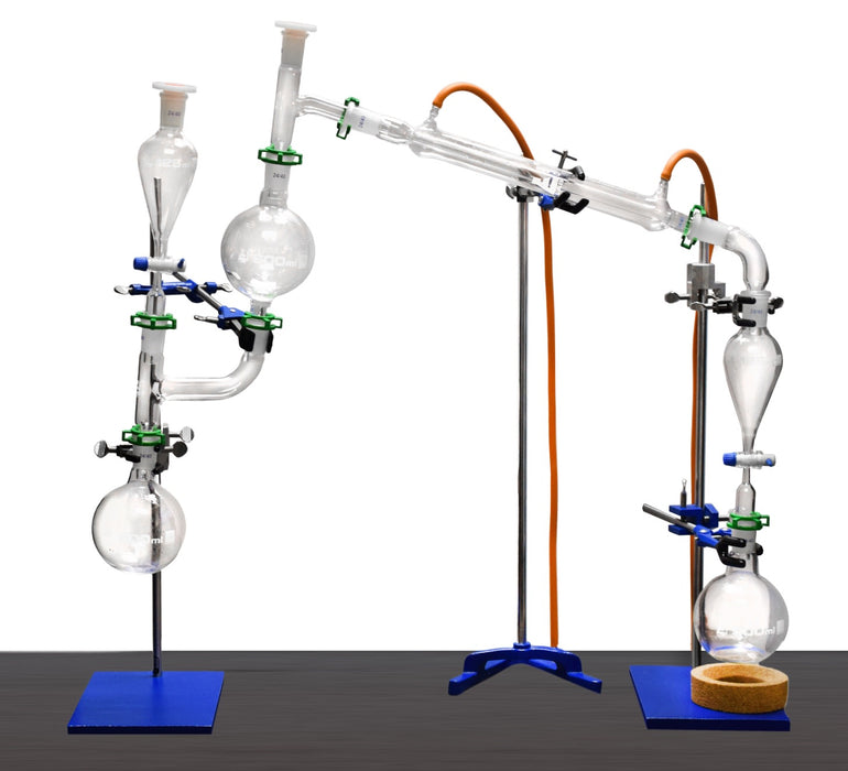Essential Oils Extraction Apparatus, 23 Piece Set - Glass Steam Distillation - Borosilicate Glass - Eisco Labs