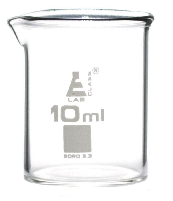 Beaker, 10ml - Low Form - Ungraduated - Borosilicate Glass