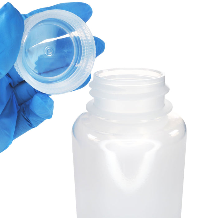 Eisco - 250mL Wide Mouth Polypropylene Translucent Reagent Bottles with Polypropylene Caps, Pack of 12, Non-Sterile, Autoclavable, Leakproof Laboratory Storage Bottles, 0-135°C Temperature Range