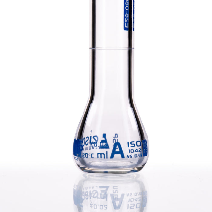 Eisco - Volumetric Flask 5mL Class A ASTM-E288 Compliant Borosilicate Glass with Polypropylene Stopper and Individual Work Certificate