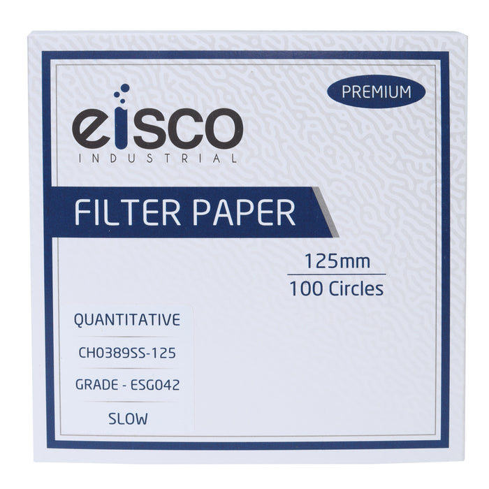 Premium Quantitative Filter Paper, 125mm, Ashless, Grade ESG042, Pack of 100